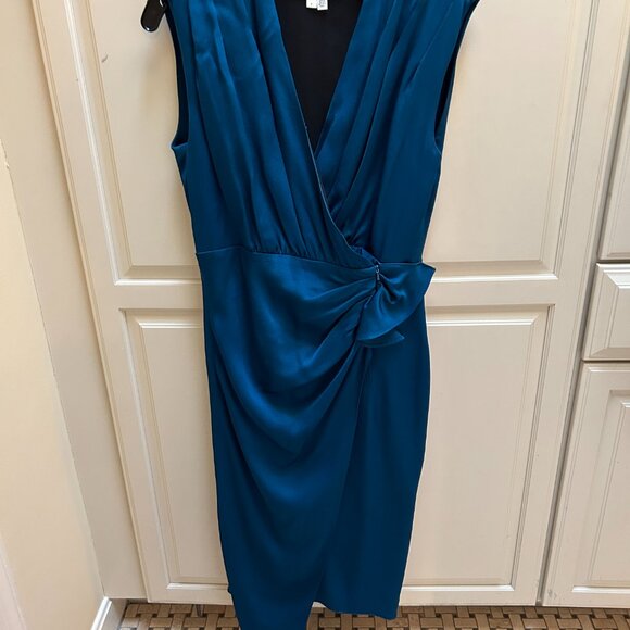 Veronica Beard Clarissa Midi Faux Wrap Dress Cerulean Blue Size 6 - Picture 3 of 5